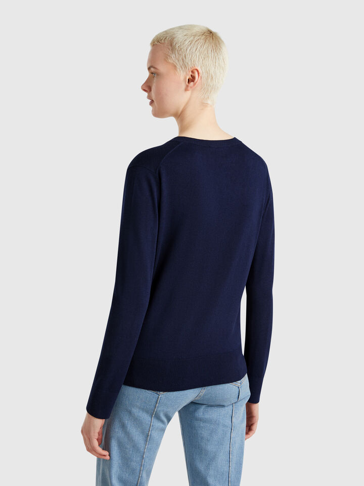 V NECK SWEATER L/S Mujer image number 2